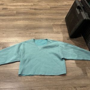 Cropped Crew Neck Sweater